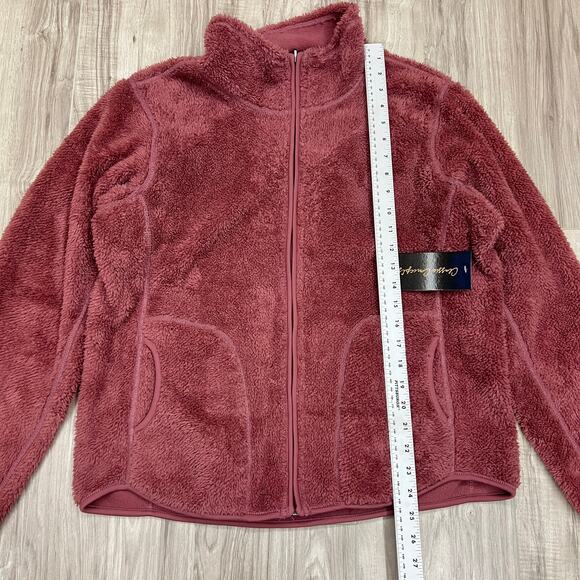 Classic Concepts Reversible Fleece Jacket Women's Mauve/Pink Full Zip Size L - Picture 4 of 8